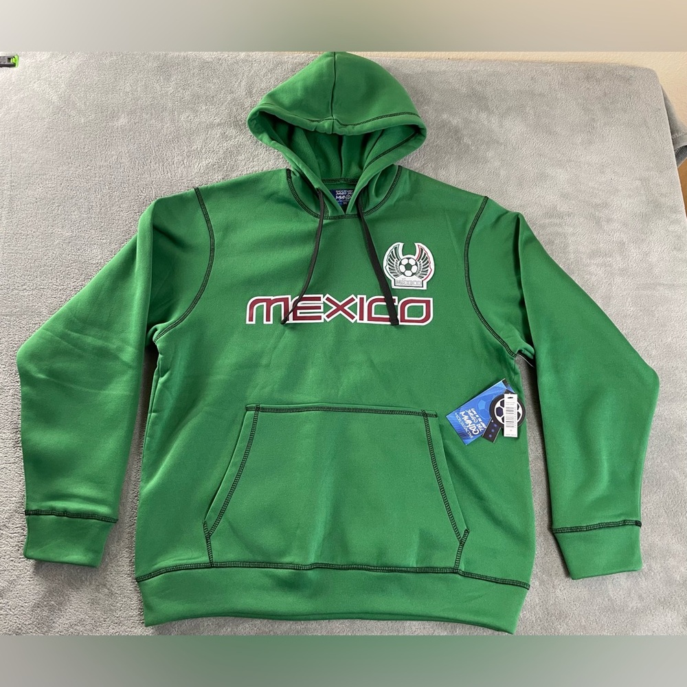 Mexico Soccer Futbol Hoodie Sweatshirt Men’s Medium Green Juego Del Mundo NWT